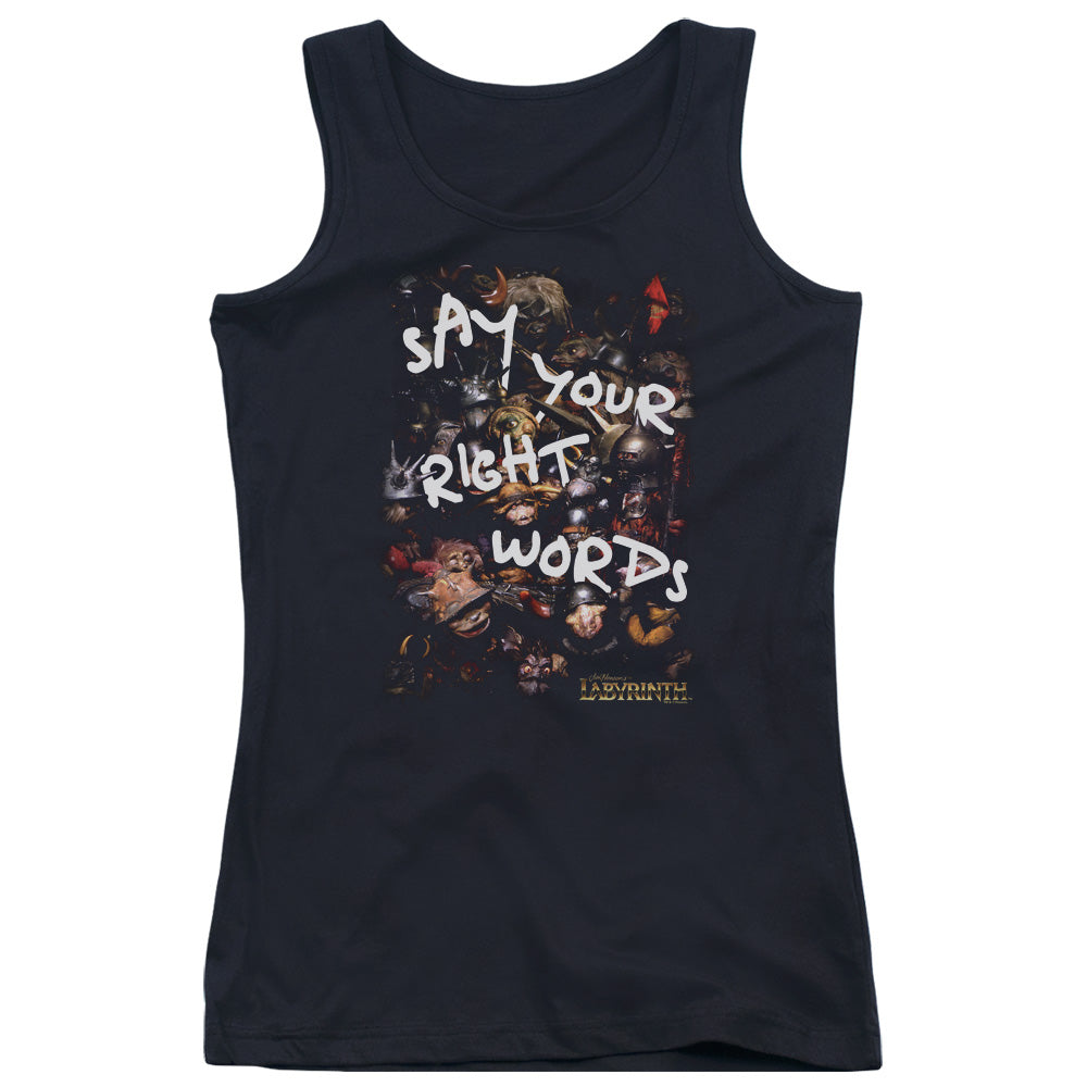 Labyrinth Right Words Womens Tank Top Shirt Black