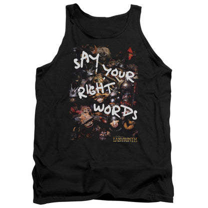 Labyrinth Right Words Mens Tank Top Shirt Black