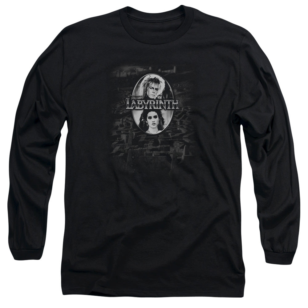 Labyrinth Maze Mens Long Sleeve Shirt Black