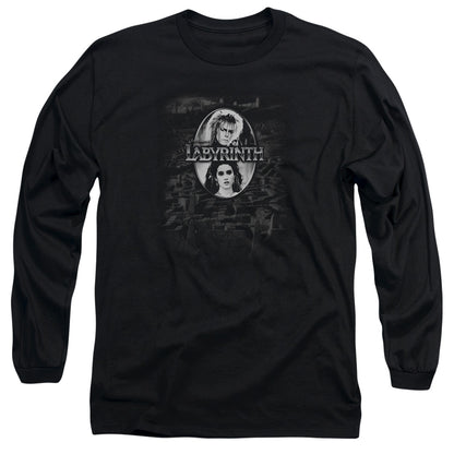 Labyrinth Maze Mens Long Sleeve Shirt Black