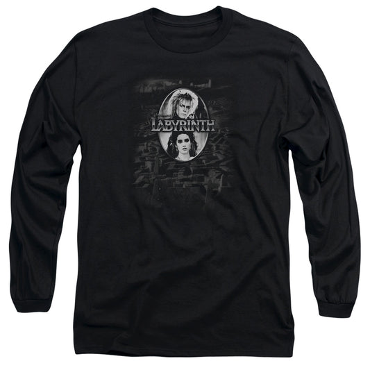 Labyrinth Maze Mens Long Sleeve Shirt Black