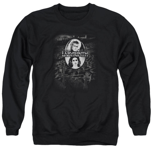 Labyrinth Maze Mens Crewneck Sweatshirt Black
