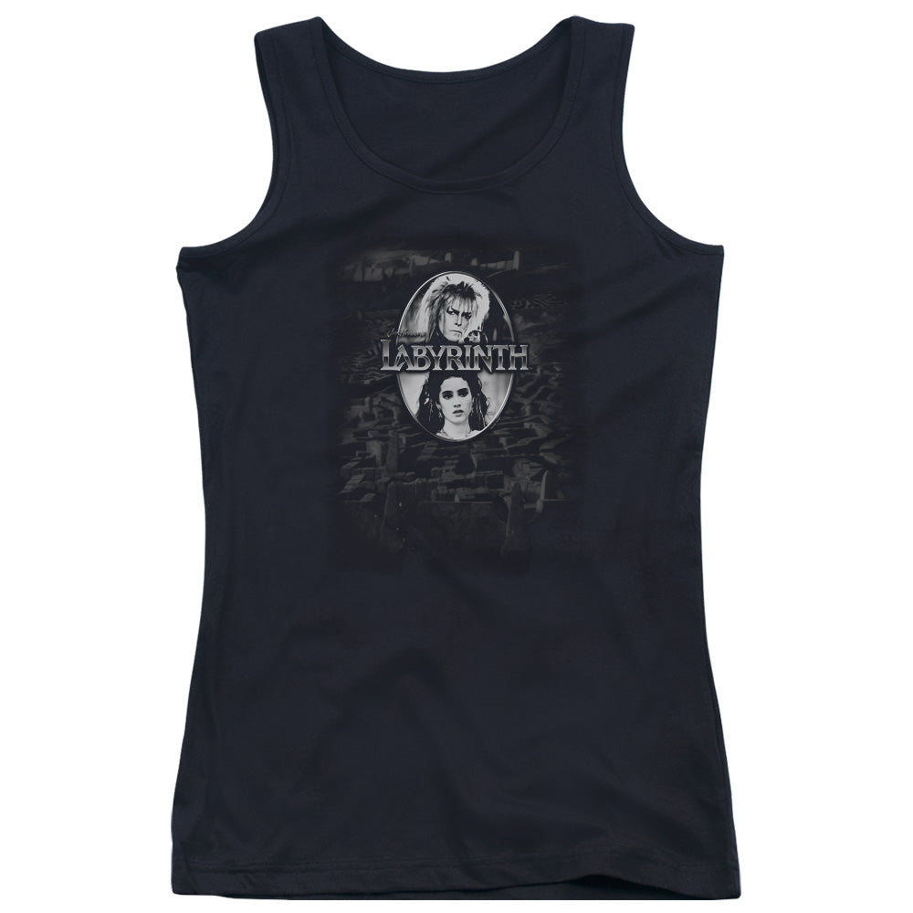 Labyrinth Maze Womens Tank Top Shirt Black