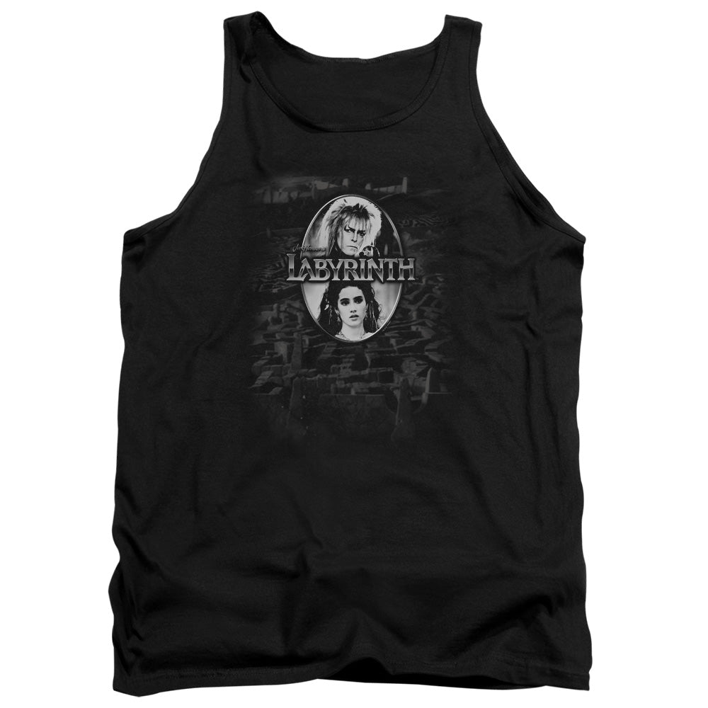 Labyrinth Maze Mens Tank Top Shirt Black