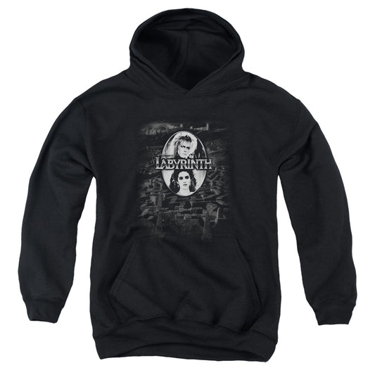 Labyrinth Maze Kids Youth Hoodie Black
