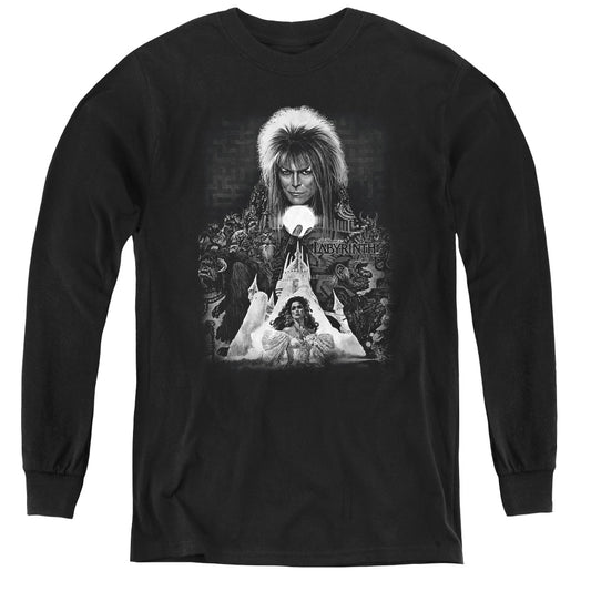 Labyrinth Castle Long Sleeve Kids Youth T Shirt Black