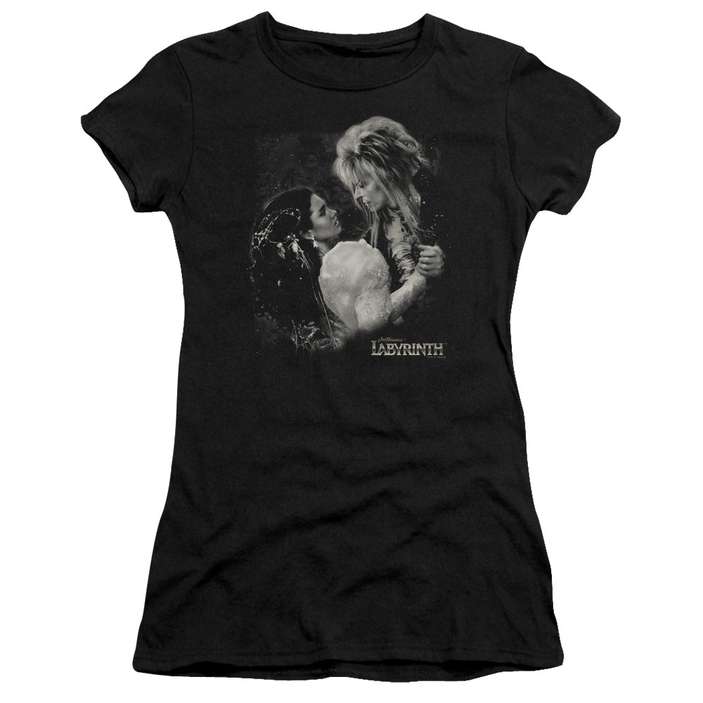 Labyrinth Dream Dance Junior Sheer Cap Sleeve Womens T Shirt Black