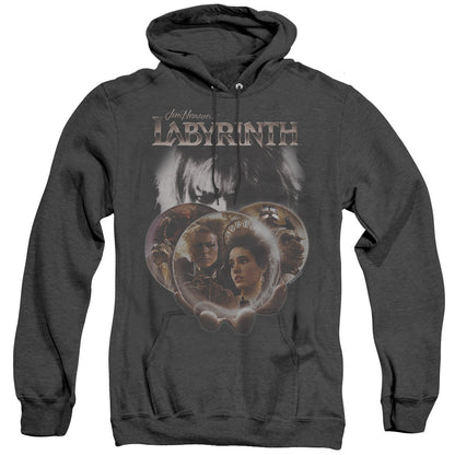 Labyrinth Globes Heather Mens Hoodie Black