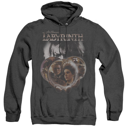 Labyrinth Globes Heather Mens Hoodie Black