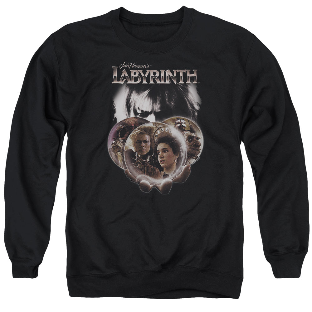 Labyrinth Globes Mens Crewneck Sweatshirt Black