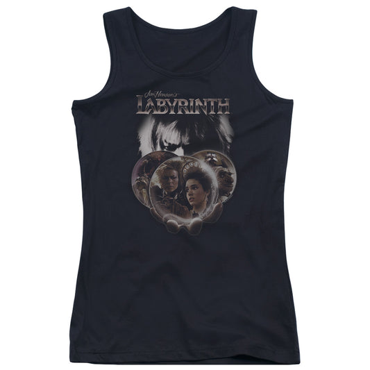 Labyrinth Globes Womens Tank Top Shirt Black