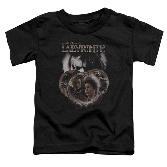 Labyrinth Globes Toddler Kids Youth T Shirt Black