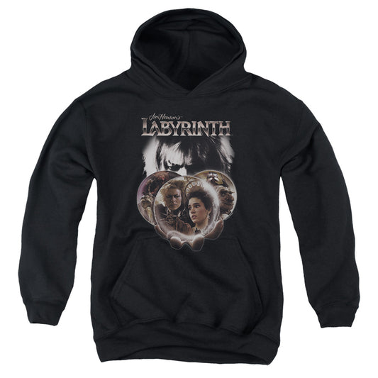 Labyrinth Globes Kids Youth Hoodie Black
