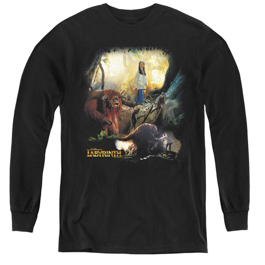 Labyrinth Sarah & Ludo Long Sleeve Kids Youth T Shirt Black