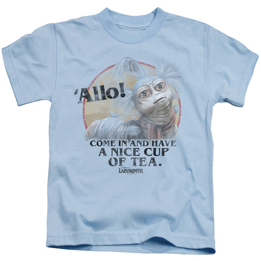 Labyrinth Tea Juvenile Kids Youth T Shirt Light Blue