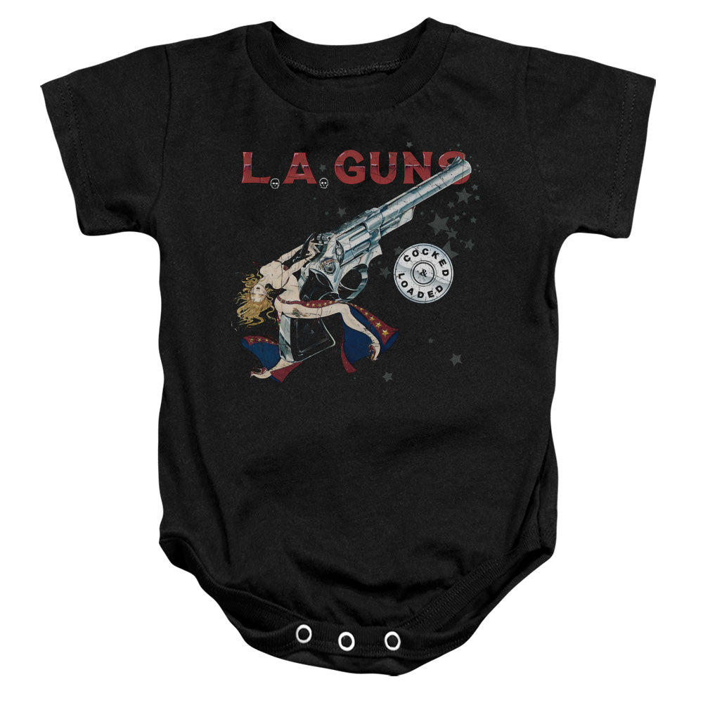 L.A. Guns Cocked And Loaded Infant Baby Snapsuit Black