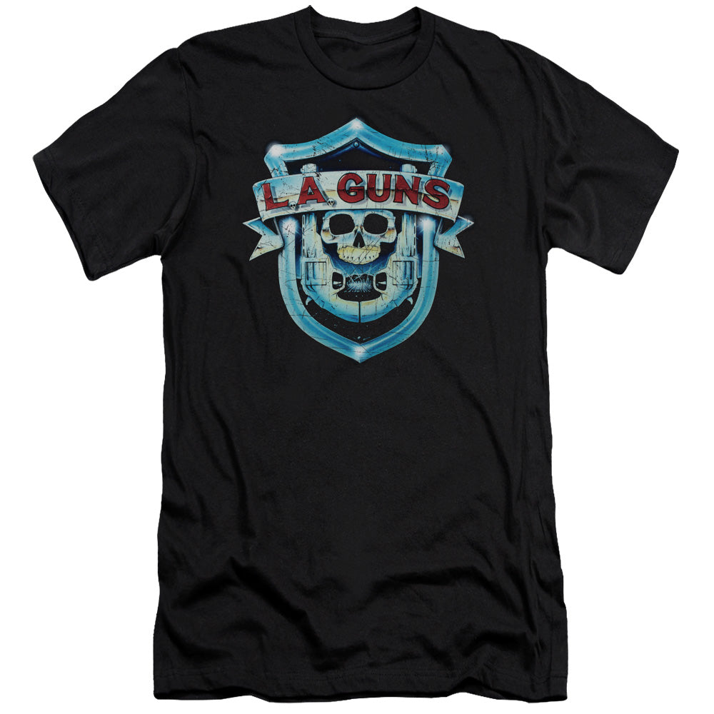 L.A. Guns Shield Premium Bella Canvas Slim Fit Mens T Shirt Black