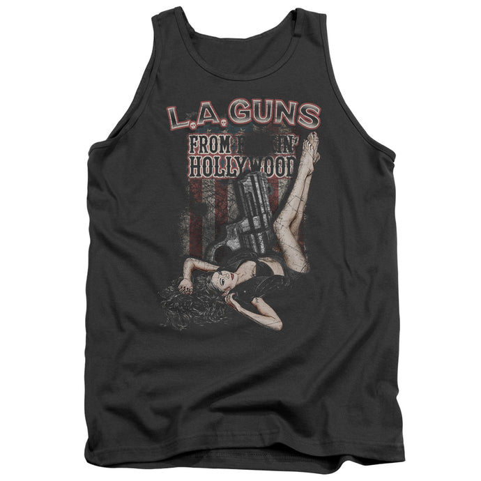 L.A. Guns From Hollywood Mens Tank Top Shirt Charcoal