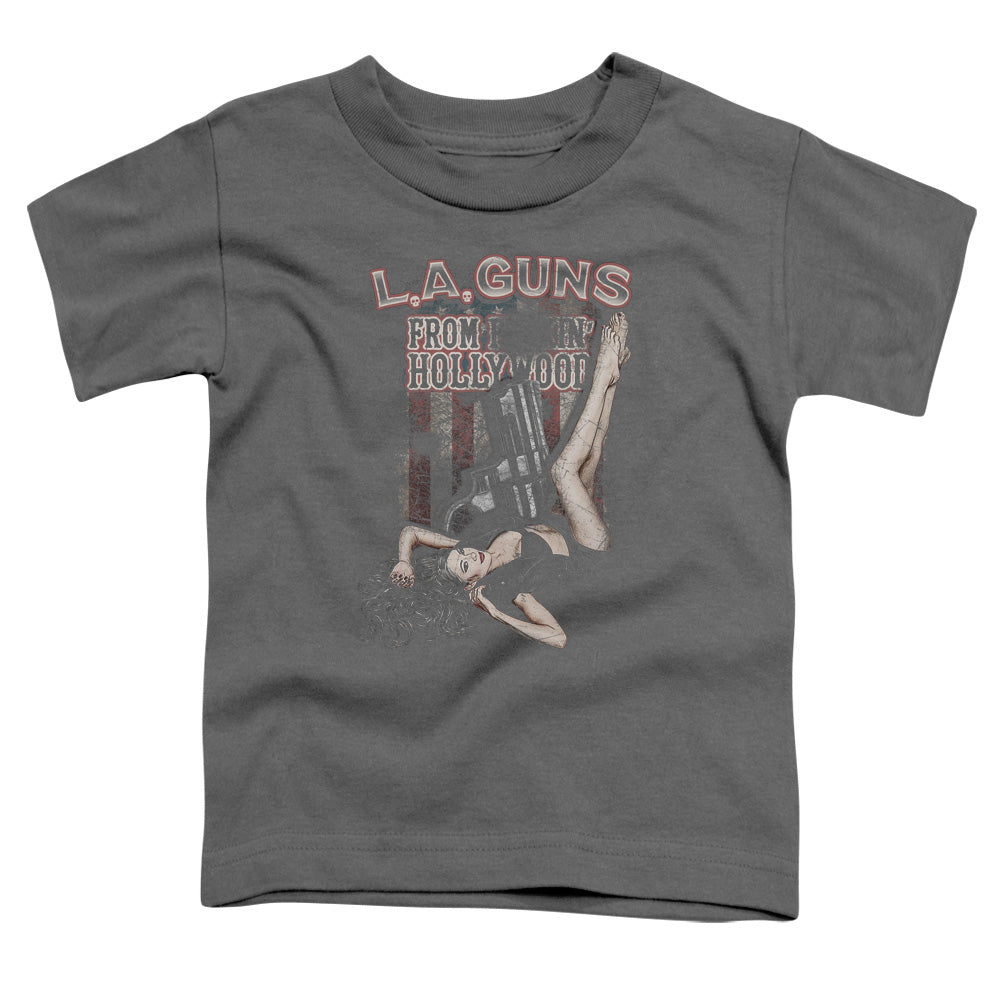 L.A. Guns From Hollywood Toddler Kids Youth T Shirt Charcoal