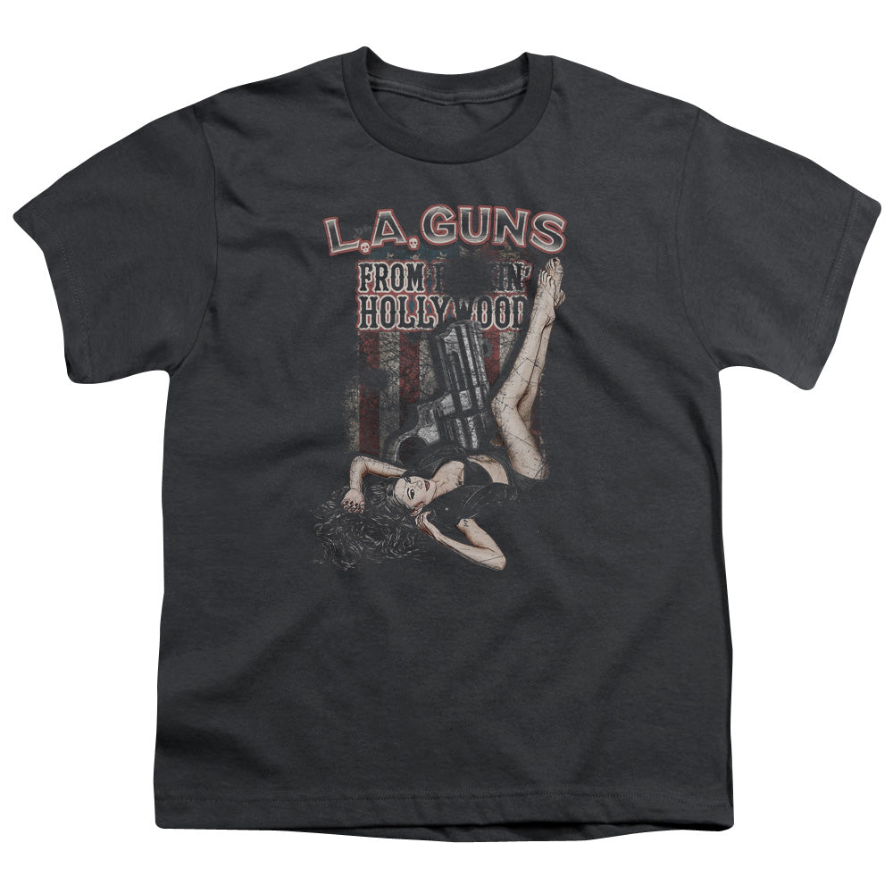 L.A. Guns From Hollywood Kids Youth T Shirt Charcoal
