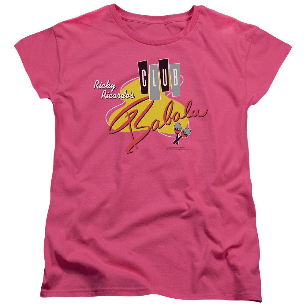I Love Lucy Club Babalu Womens T Shirt Hot Pink