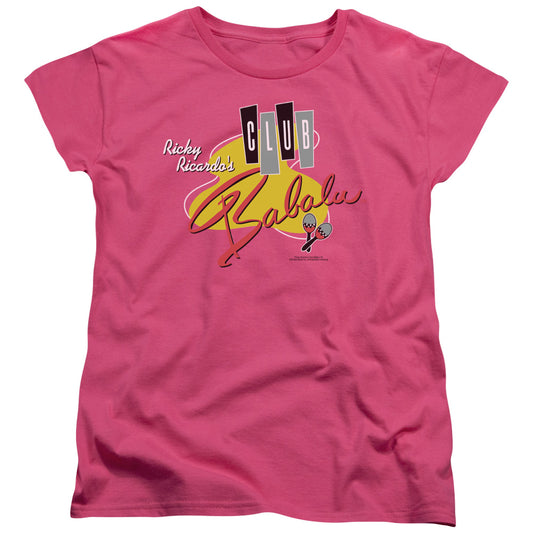 I Love Lucy Club Babalu Womens T Shirt Hot Pink