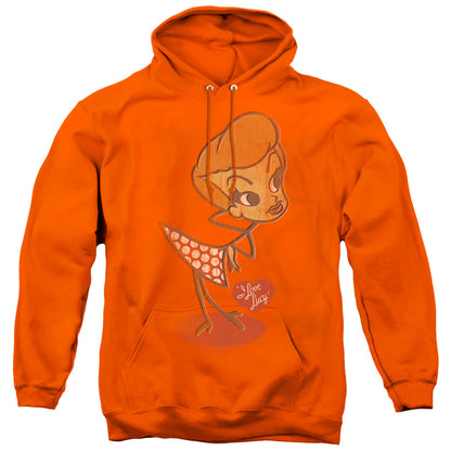 I Love Lucy Vintage Doll Mens Hoodie Orange