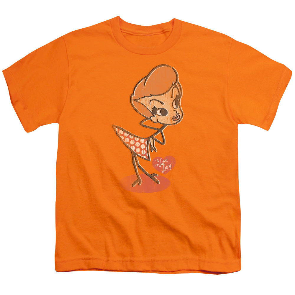 I Love Lucy Vintage Doll Kids Youth T Shirt Orange