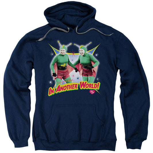 I Love Lucy in Another World Mens Hoodie Navy Blue
