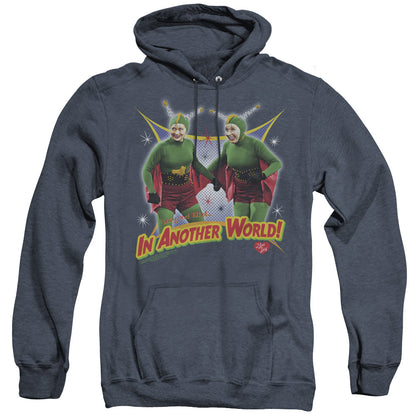 I Love Lucy In Another World Mens Heather Hoodie Navy Officially Licensed