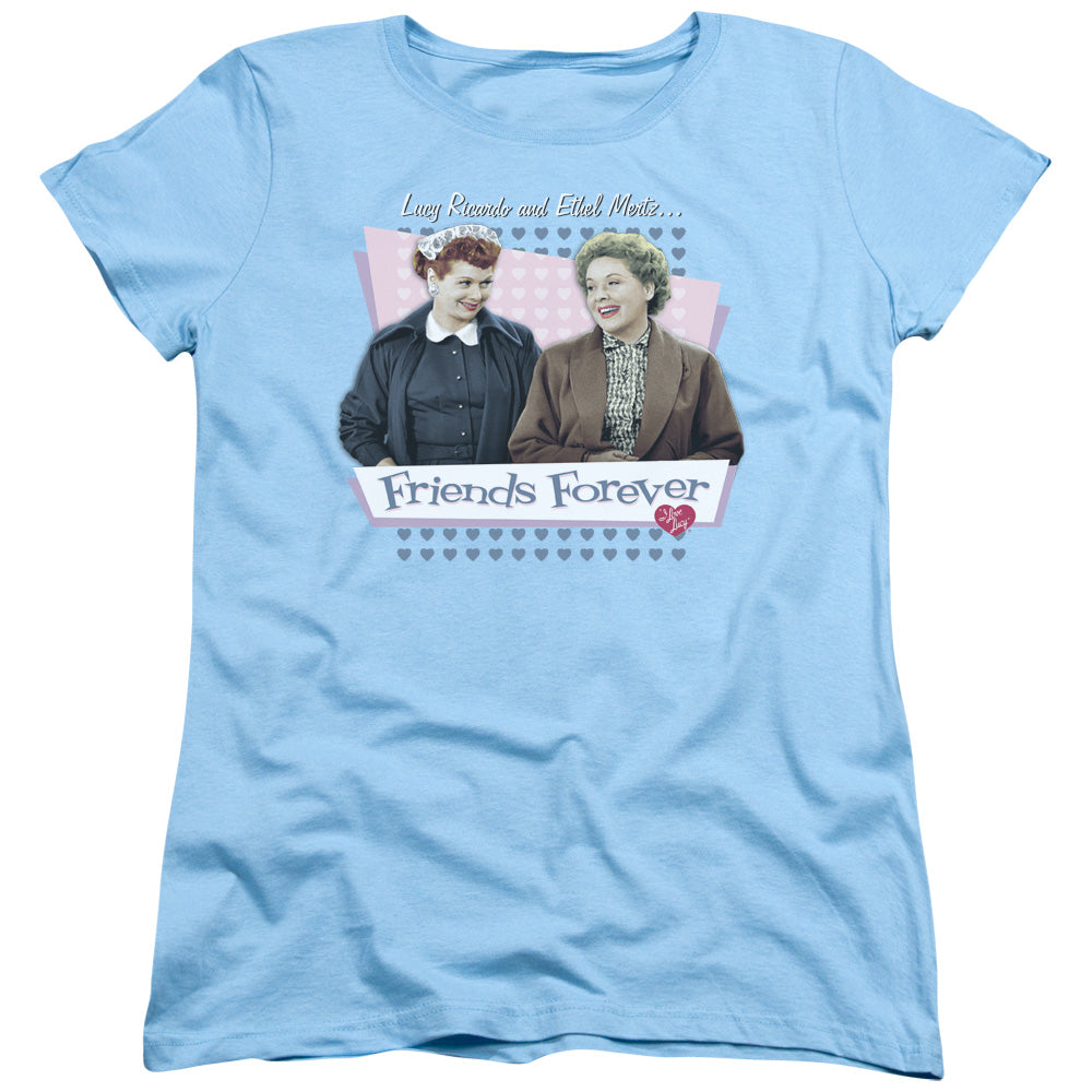 I Love Lucy Friends Forever Womens T Shirt Light Blue