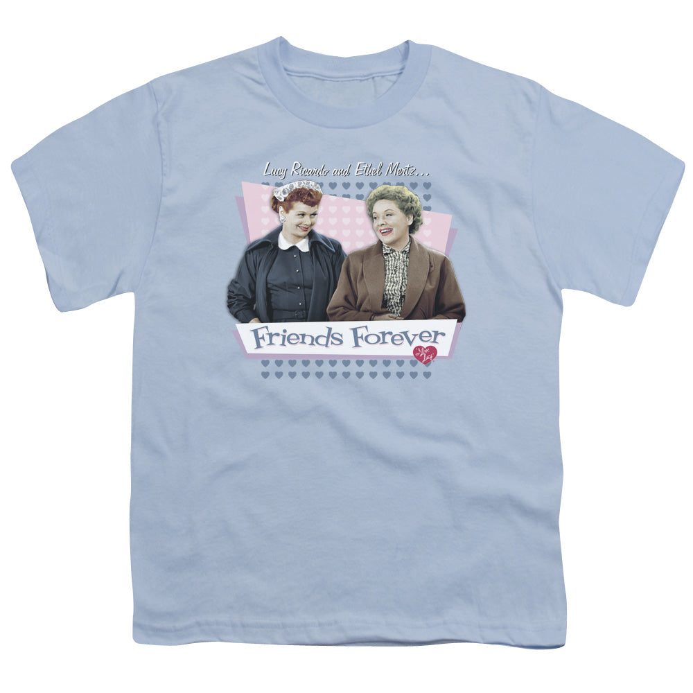 I Love Lucy Friends Forever Kids Youth T Shirt Light Blue