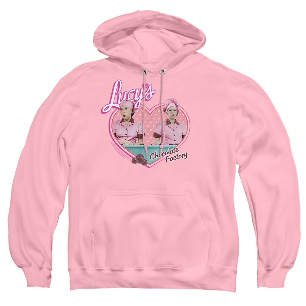 I Love Lucy Chocolate Factory Mens Hoodie Pink Officially Licensed
