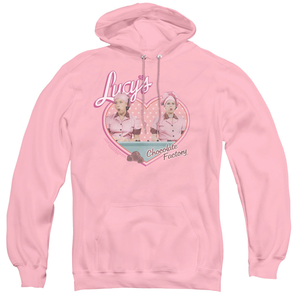 I Love Lucy Chocolate Factory Mens Hoodie Pink