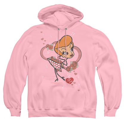 I Love Lucy Fun Girl Mens Hoodie Pink Officially Licensed