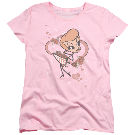 I Love Lucy Fun Girl Womens T Shirt Pink
