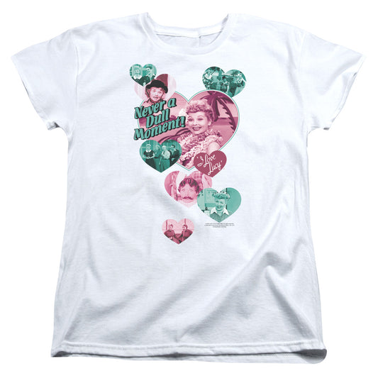 I Love Lucy Never a Dull Moment Womens T Shirt White