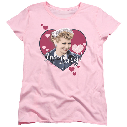 I Love Lucy Im Lucy Womens T Shirt Pink