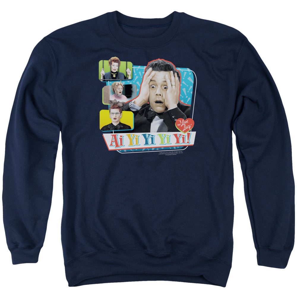 I Love Lucy Ai Yi Yi Yi Yi Mens Crewneck Sweatshirt Navy Blue