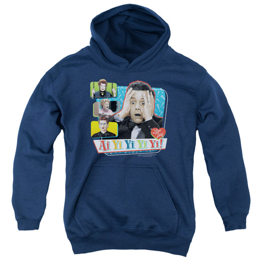 I Love Lucy Ai Yi Yi Yi Yi Kids Youth Hoodie Navy Blue