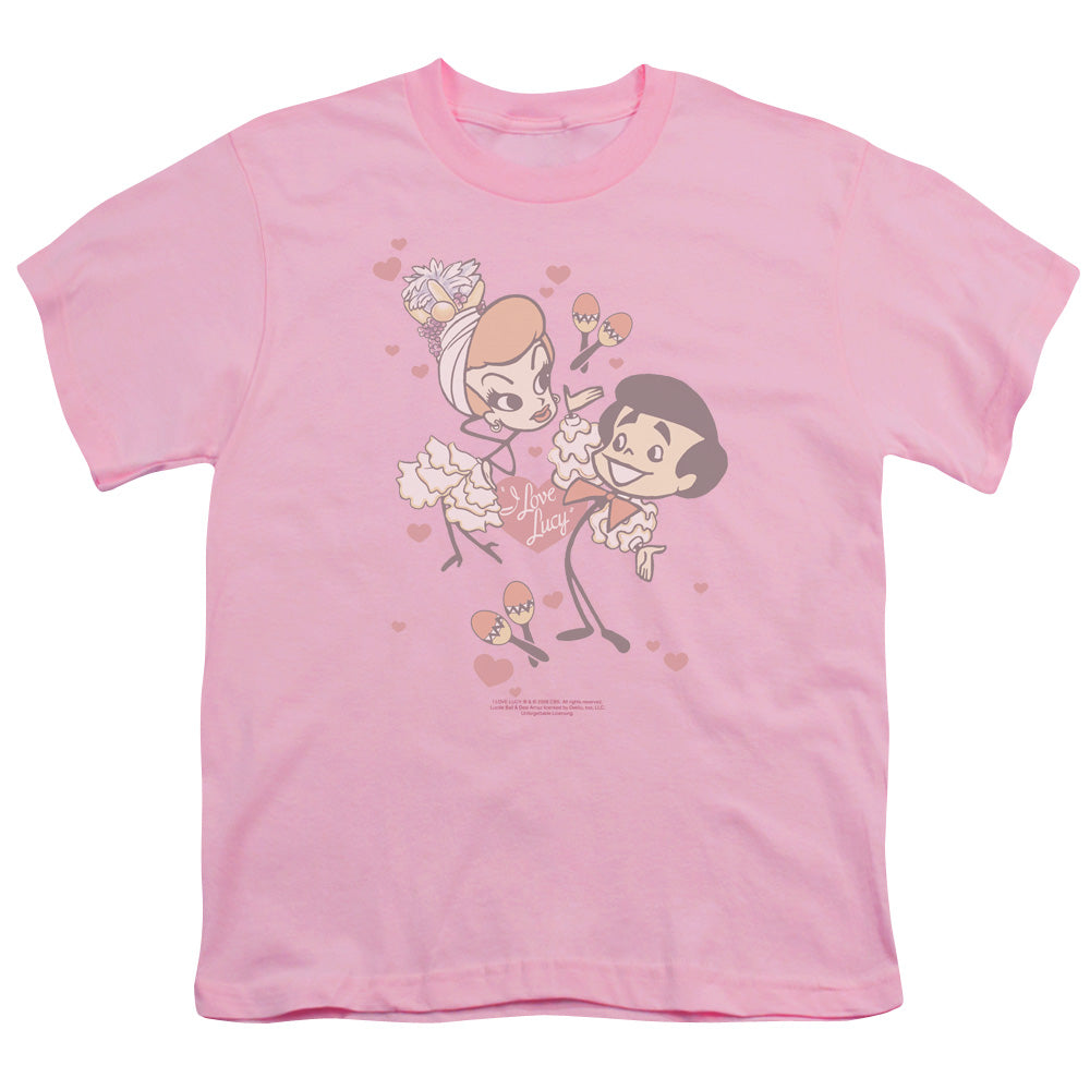 I Love Lucy Rumba Dance Kids Youth T Shirt Pink