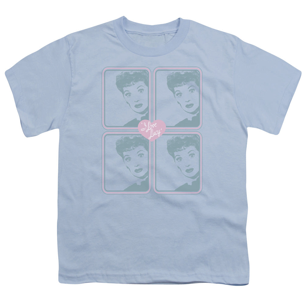 I Love Lucy Lucy Squared Kids Youth T Shirt Light Blue