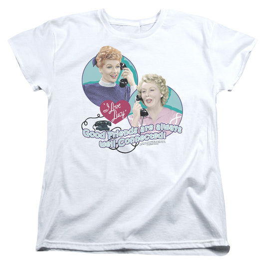 I Love Lucy Always Connected Womens T Shirt White