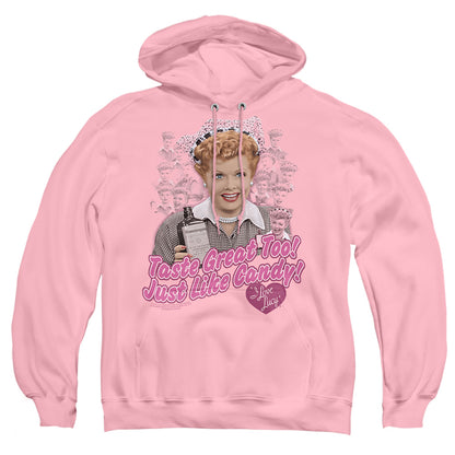 I Love Lucy Tastes Like Candy Mens Hoodie Pink Officially Licensed