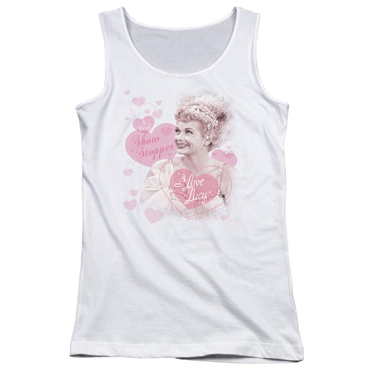 I Love Lucy Show Stopper Womens Tank Top Shirt White