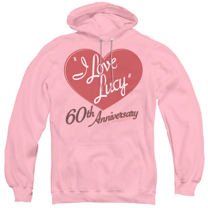 I Love Lucy 60th Anniversary Mens Hoodie Pink