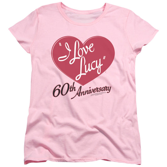 I Love Lucy 60th Anniversary Womens T Shirt Pink