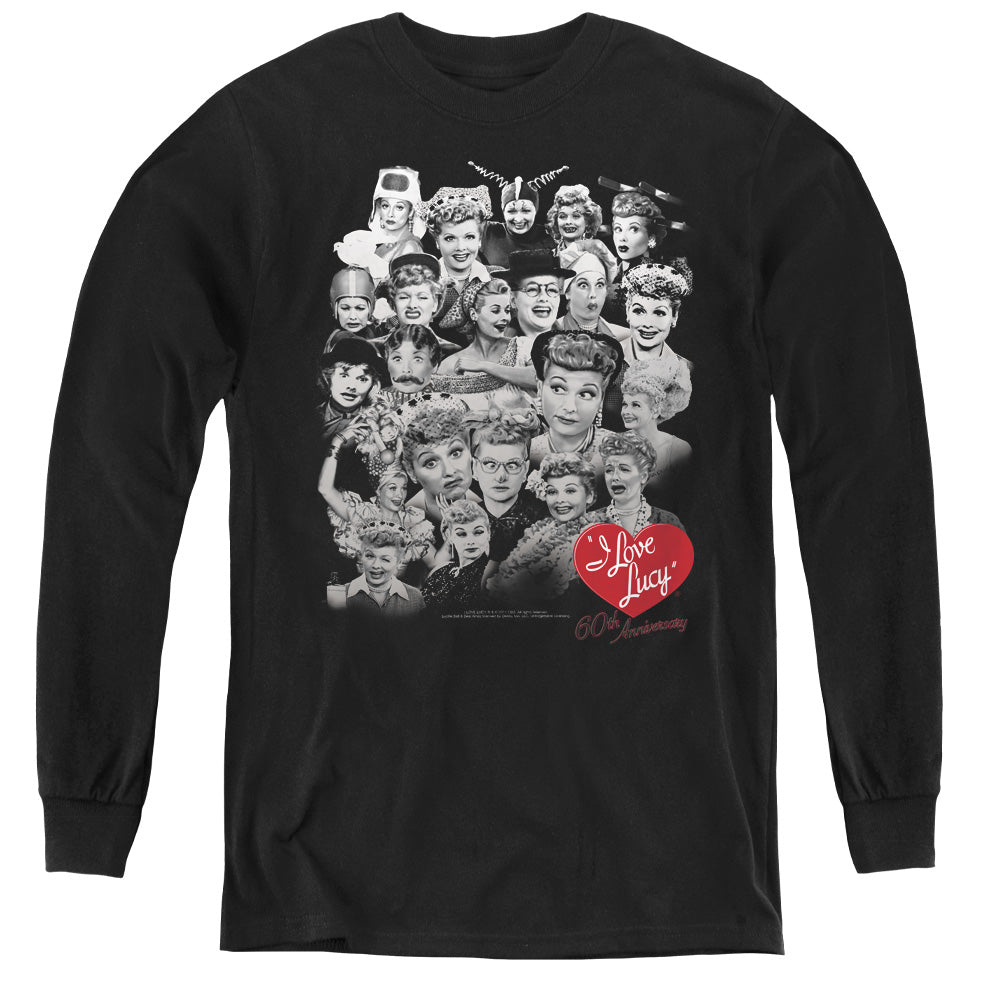 I Love Lucy 60 Years of Fun Long Sleeve Kids Youth T Shirt Black