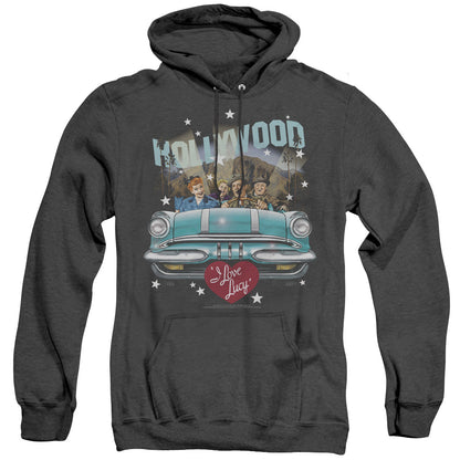 I Love Lucy Hollywood Road Trip Heather Mens Hoodie Black