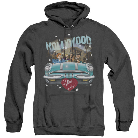 I Love Lucy Hollywood Road Trip Heather Mens Hoodie Black